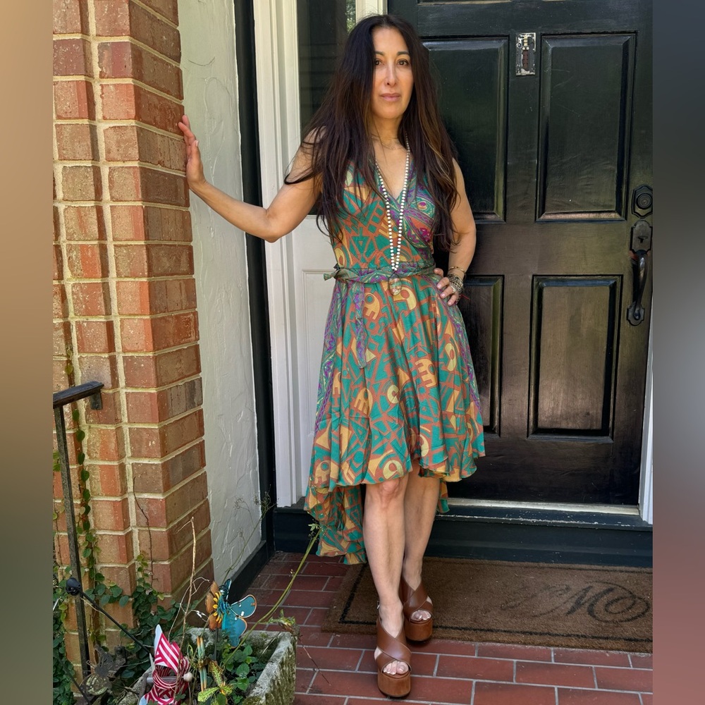 37 Beautiful Silk Blend One of a Kind Sleeveless High Low  Dress